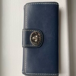 Coach Bifold turn lock wallet in blue